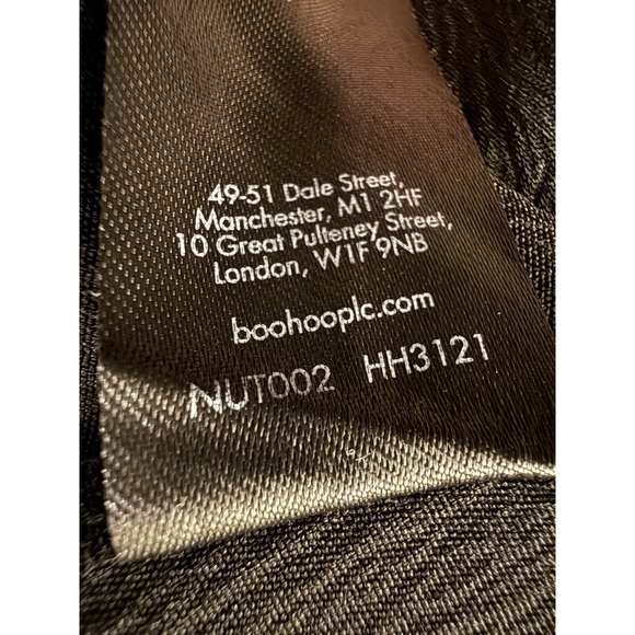 Boohoo Maxi Dress Sz 14 Black Criss Cross Spaghetti Strap Whimsygoth Sexy Flowy - Picture 10 of 11